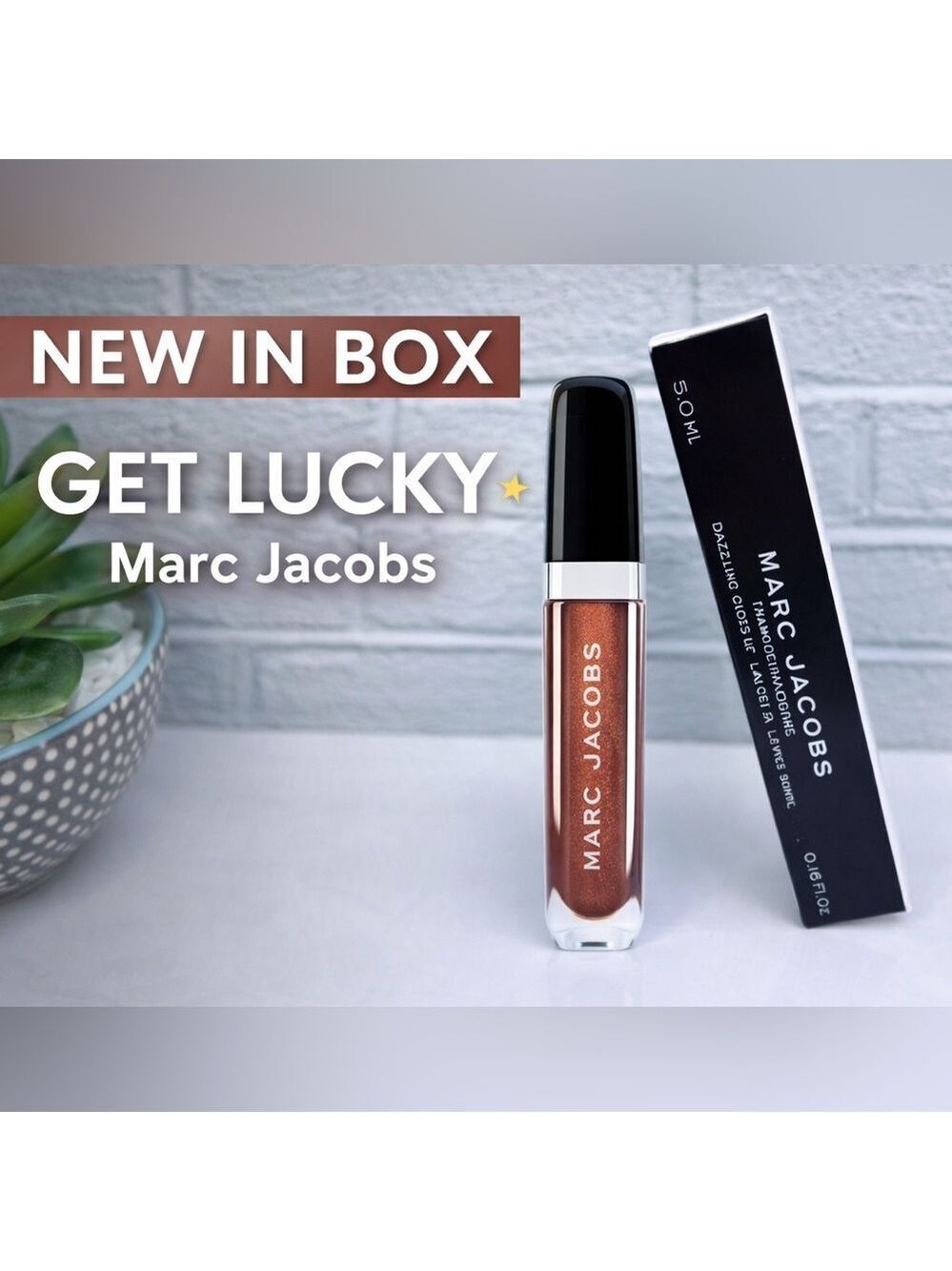 Marc Jacobs Enamored Lip Gloss Get Lucky Metallic Brown Full Size